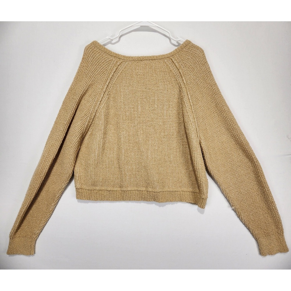 Free People Women's Cozy Chic Casual Sweater Tan Size L - Picture 7 of 7